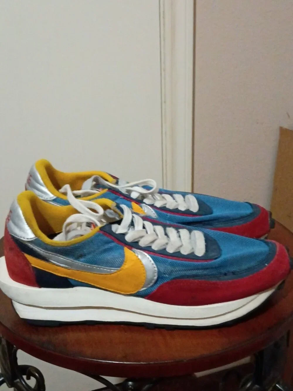 Nike Sacai LDWaffle Shoes Varsity Blue Red Men's 8.5 Running Sneakers BV0073-400